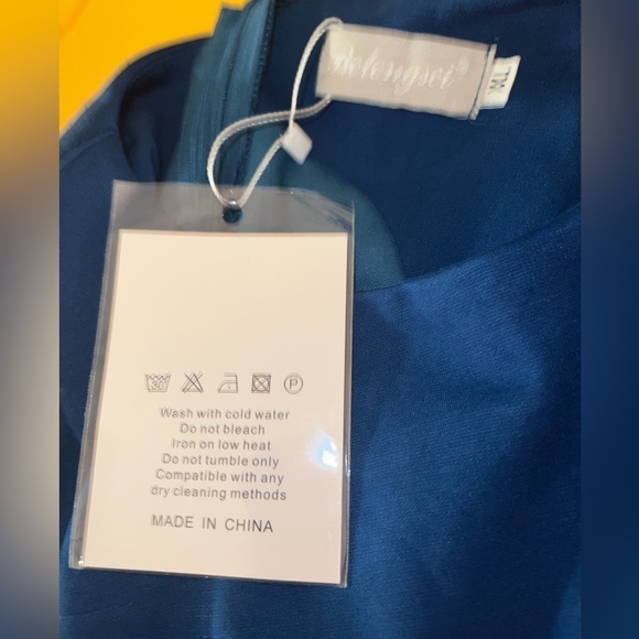 BRAND NWT Belongsci Blue Sleeveless Dress size XL - Picture 12 of 12